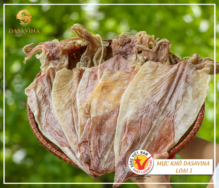 Mực khô loại 1 DASAVINA là sản phẩm nhận được Chứng nhận Hàng Việt Nam Chất lượng cao